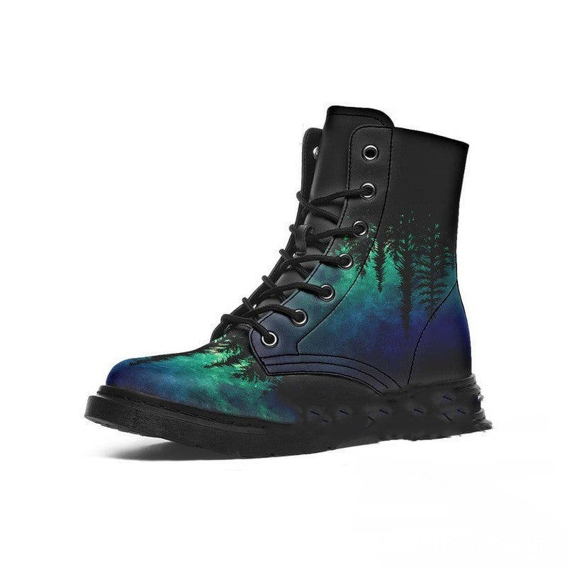 Casual Lace-Up High-Top Round Toe Martin Boots