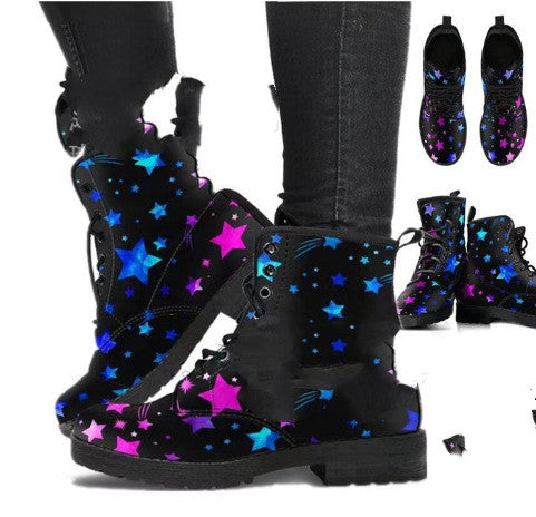 Casual Lace-Up High-Top Round Toe Martin Boots