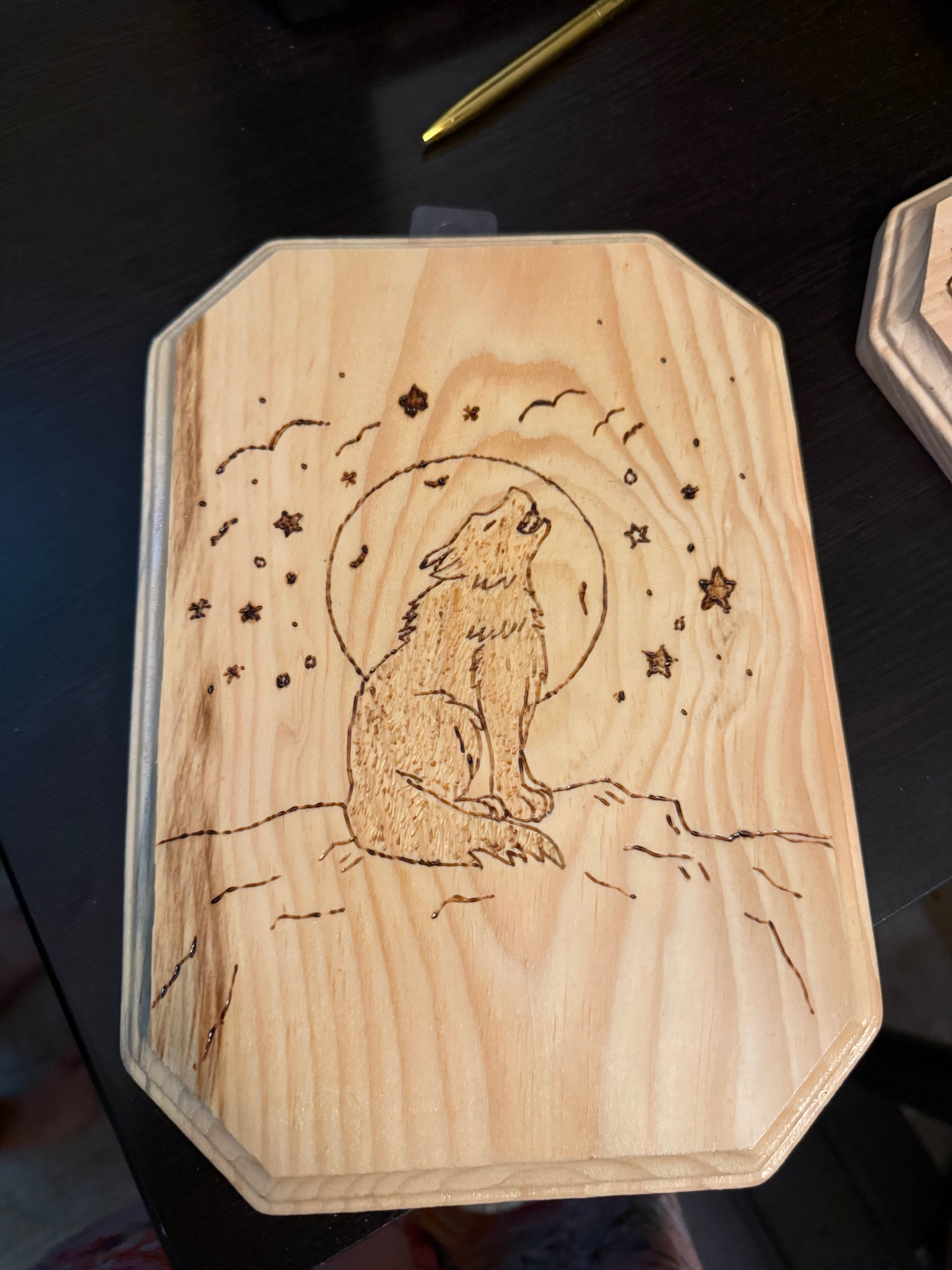 Wolf woodburn piece